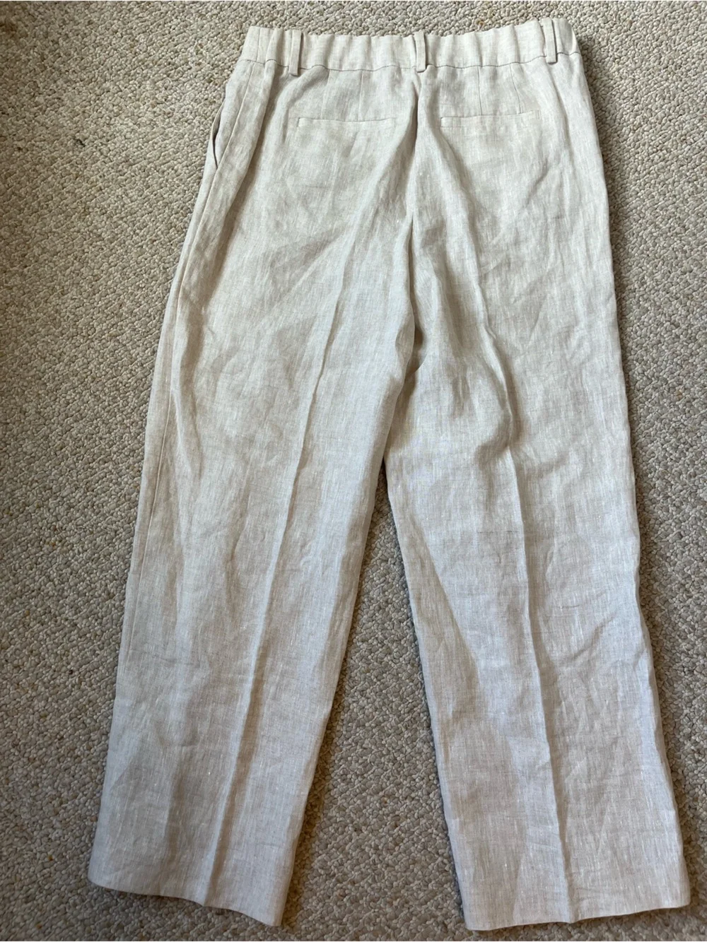 Talbots 100% Linen Straight Leg ankle trouser pant size 2